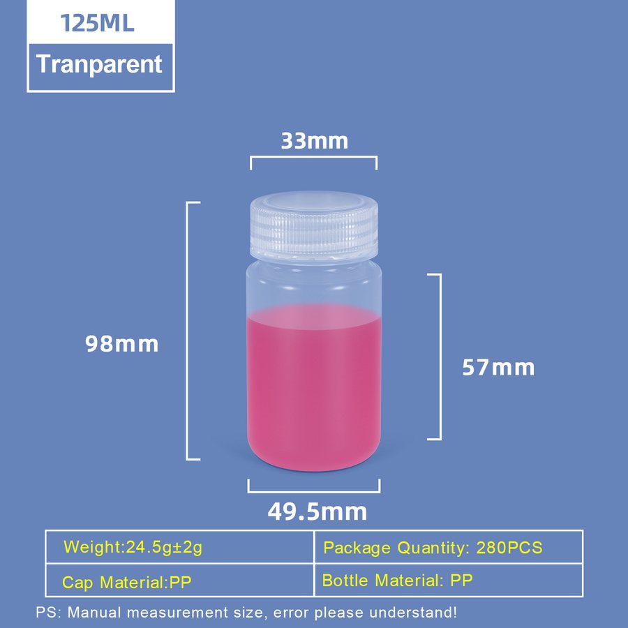 125ml PP Wide Mouth Round Bottle related PP bottle size