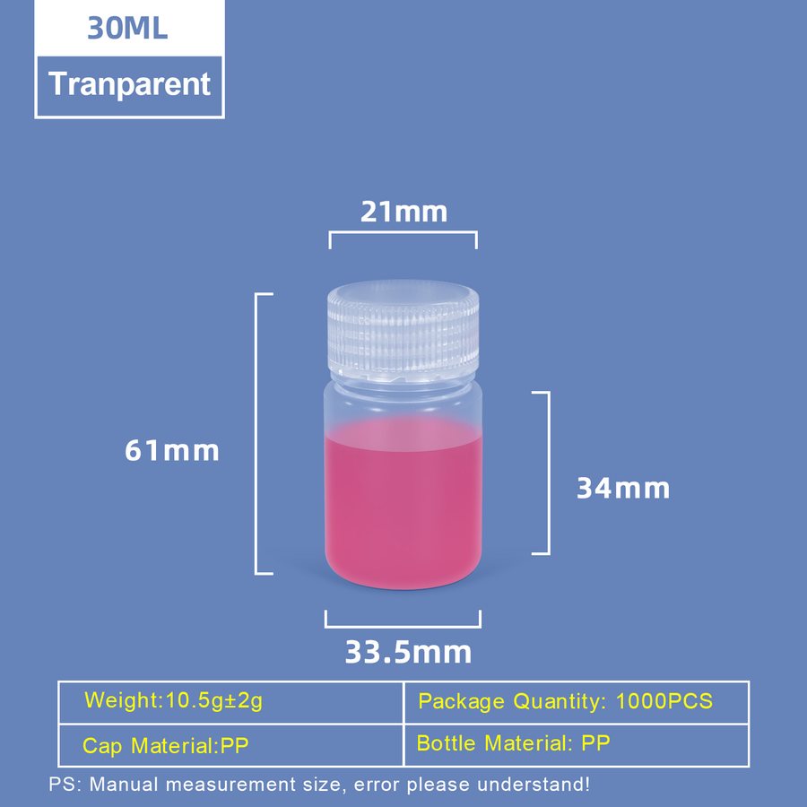 30ml PP Wide Mouth Round Bottle related PP bottle size